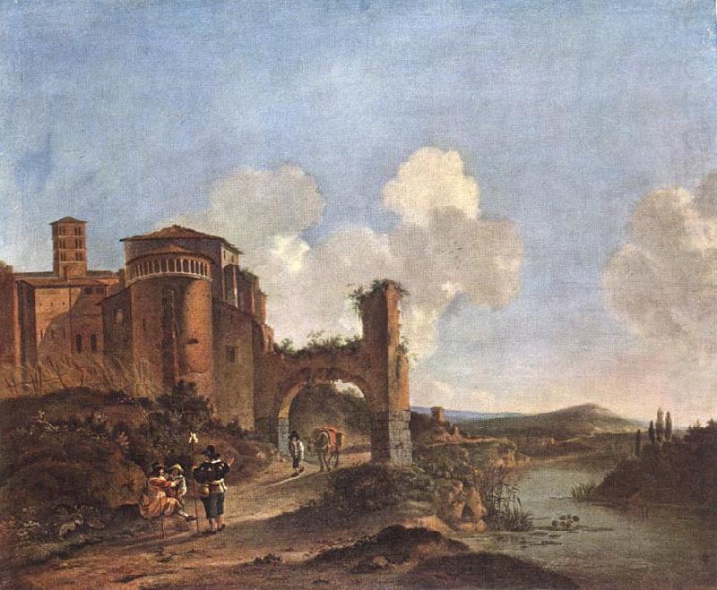 ASSELYN, Jan Italian Landscape with SS. Giovanni e Paolo in Rome china oil painting image